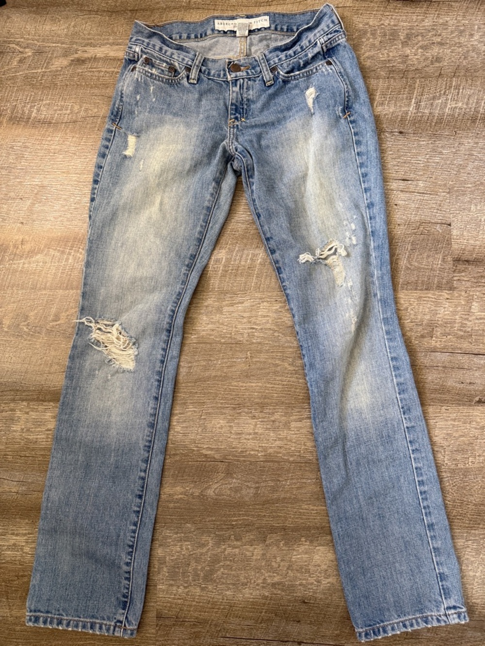 Y2K Abercrombie & Fitch Erin One Size Distressed Straight Jeans